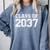 First Grade Class Of 2037 First Day School Graduation Kids Comfort Colors Sweatshirt Blue Jean