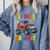 First Grade Graduation Monster Truck 1st Grade Graduate Comfort Colors Sweatshirt Blue Jean