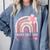 Fun Happy Last Day Of School Girl Student Graduation Rainbow Comfort Colors Sweatshirt Blue Jean