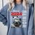 Fun Trendy UFO Sloth Graduation Class Of 2024 Senior Comfort Colors Sweatshirt Blue Jean