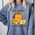 Go Away I'm Introverting Cozy Cat With Laptop And Coffee Comfort Colors Sweatshirt Blue Jean