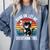 Hang On Let Me Overthink Cat Coffee Retro Introvert Comfort Colors Sweatshirt Blue Jean