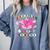 Happy Last Day Of School Coquette Bow Graduation Girls Kids Comfort Colors Sweatshirt Blue Jean