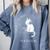 Introvert Cat With Coffee On Computer Antisocial Emo Goth Comfort Colors Sweatshirt Blue Jean