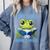 Introvert Herpetologists Amphibian Frog Lover Comfort Colors Sweatshirt Blue Jean