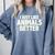 I Just Like Animals Better I Introvert Comfort Colors Sweatshirt Blue Jean