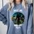 Just Me And My Yeti Retro Sunset Mountain Hiking Introvert Comfort Colors Sweatshirt Blue Jean
