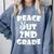 Kids Peace Out 2ND Grade For Graduation Comfort Colors Sweatshirt Blue Jean