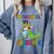 Kids Preschool Graduate T-Rex Dinosaur Preschool Graduation Comfort Colors Sweatshirt Blue Jean