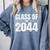 Kindergarten Class Of 2044 Grow With Me Kinder Graduation Comfort Colors Sweatshirt Blue Jean