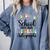 Last Day Autographs 1st Grade Graduation Boys Girls Groovy Comfort Colors Sweatshirt Blue Jean