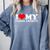 I Love My Social Anxiety Heart Humor Introvert Statement Comfort Colors Sweatshirt Blue Jean