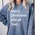 Merry Christmas Sarcastic Phrase For Introvert People Comfort Colors Sweatshirt Blue Jean