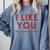 I Like You But Got No Game Introvert Minimalist Joke Comfort Colors Sweatshirt Blue Jean