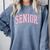 Preppy Varsity Pink Senior Graduation Comfort Colors Sweatshirt Blue Jean