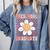 Preschool Graduation Graduate Cute Groovy Last Day Of Pre K Comfort Colors Sweatshirt Blue Jean