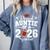 Proud Auntie Of A 2026 Senior Football Graduation Family Comfort Colors Sweatshirt Blue Jean