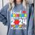 Proud Grandma Of Class Of 2024 Preschool Graduate Graduation Comfort Colors Sweatshirt Blue Jean