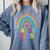 Rainbow Senior 2029 Shirt Class Of 2029 Cute Graduation Comfort Colors Sweatshirt Blue Jean
