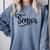 That Says Senior Cursive Script Graduation Comfort Colors Sweatshirt Blue Jean