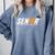 Senior 18 High School Graduation Eighteen Year Old Grad Comfort Colors Sweatshirt Blue Jean
