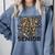 Senior 2021 Grad Class Of 2021 Graduation Leopard Cheetah Comfort Colors Sweatshirt Blue Jean