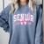 Senior 2026 Coquette Pink Bow Girls Class Of 2026 Graduation Comfort Colors Sweatshirt Blue Jean
