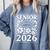 Senior 2026 Floral Flowers Class Of 2026 Graduation Kids Comfort Colors Sweatshirt Blue Jean