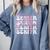Senior 2027 Class Of 2027 Coquette Pink Bow Graduation 2027 Premium Tri-Blend Comfort Colors Sweatshirt Blue Jean