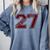 Senior 2027 Maroon Senior Class Of 27 Jersey Graduation Comfort Colors Sweatshirt Blue Jean