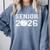 Senior Cheerleader Cheer Class Of 2026 Graduation Graduate Comfort Colors Sweatshirt Blue Jean
