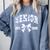 Senior Class Of 2026 Graduation Girly Floral Coquette Bow Comfort Colors Sweatshirt Blue Jean