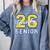 Senior Class 2026 Graduation Yellow Blue Letters Comfort Colors Sweatshirt Blue Jean