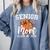 Senior Mom Class Of 2026 Coquette Bow Basketball Graduation Comfort Colors Sweatshirt Blue Jean