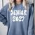 Senior Retro Class Of 2027 Graduation High School College Comfort Colors Sweatshirt Blue Jean
