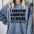 I Survived Elementary School Class Of 2018 Graduation Shirt Comfort Colors Sweatshirt Blue Jean