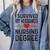 I Survived My Husband's Nursing Degree School Graduation Comfort Colors Sweatshirt Blue Jean