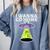 I Wanna Go Home Introvert UFO UAP Flying Saucer Trippy Alien Raglan Baseball Tee Comfort Colors Sweatshirt Blue Jean