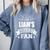 Women's Liam Personalized Name Sports Fan Birthday Graduation Comfort Colors Sweatshirt Blue Jean