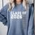 Women's Senior Class Of 2026 Graduation Year High School & College Comfort Colors Sweatshirt Blue Jean