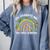 100th Day Of School Teachers Students Women Floral Books Comfort Colors Sweatshirt Denim