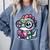 Adorable Book Lover Basilisk With Reading Glasses Cute Comfort Colors Sweatshirt Denim