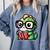 Adorable Book Lover Iguana With Reading Glasses Cute Comfort Colors Sweatshirt Denim
