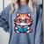 Adorable Book Lover Maine Coon Cat With Reading Glasses Cute Comfort Colors Sweatshirt Denim