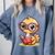 Adorable Book Lover Ostrich With Reading Glasses Cute Comfort Colors Sweatshirt Denim