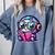 Adorable Book Lover Robot With Reading Glasses Cute Comfort Colors Sweatshirt Denim