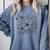 Adult Coloring Book Style Flowers And Ladybug Self Coloring Comfort Colors Sweatshirt Denim