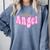 Angel Y2k Aesthetic 2000s Millennial Nostalgia Retro Pink Comfort Colors Sweatshirt Denim