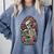 Book Lover Skeleton Reading With Dia De Los Muertos Flowers Comfort Colors Sweatshirt Denim