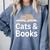 Cats And Books Comfort Colors Sweatshirt Denim